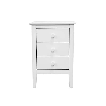 Adeptus Solid Wood   Easy Pieces 3 Drawer End Table/Nightstand - White 56145